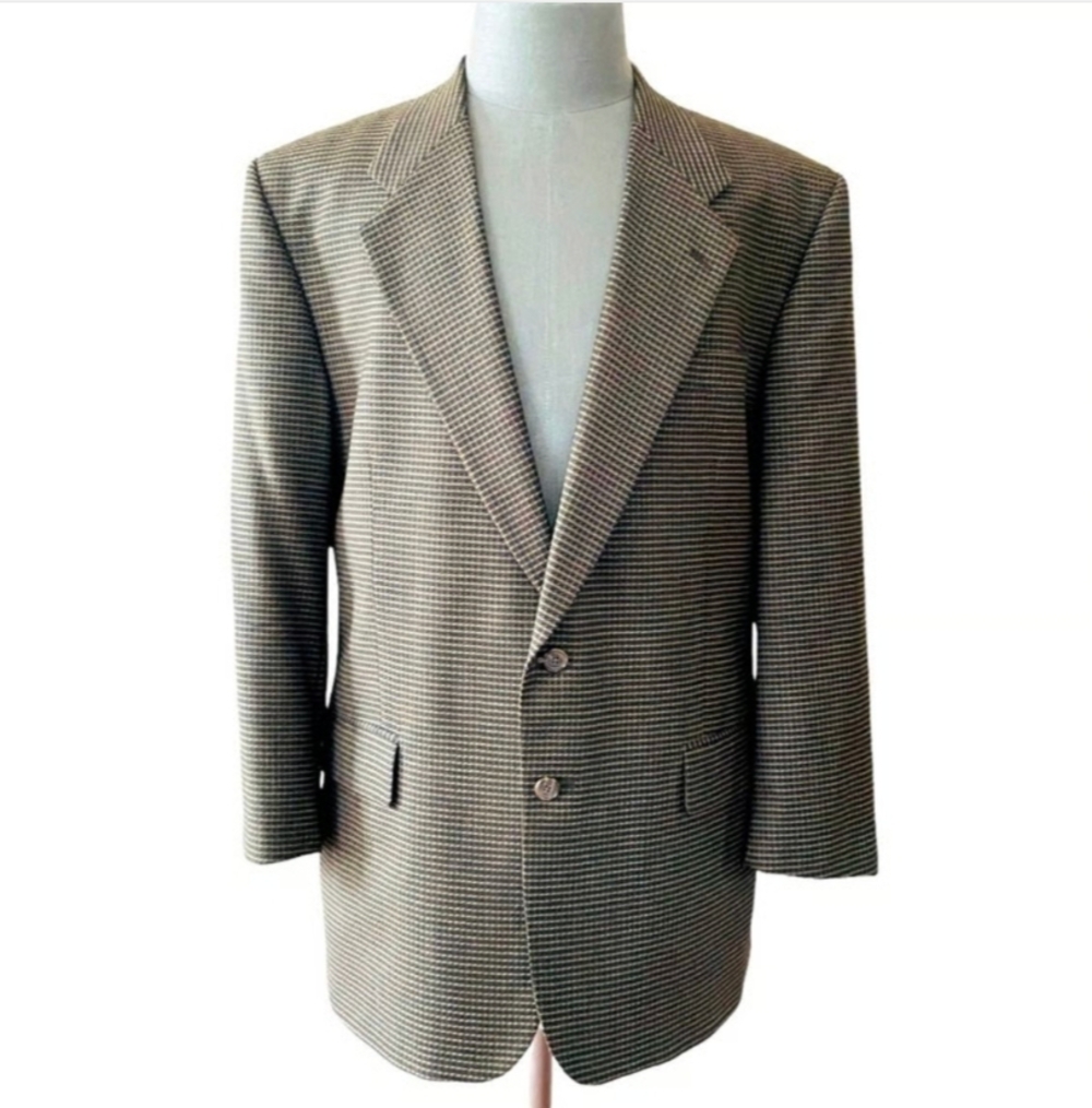GIVENCHY Brown Black 2 Button Front Slim Dress Blazer Suit Jacket Sz 40R EXC - Picture 3 of 7